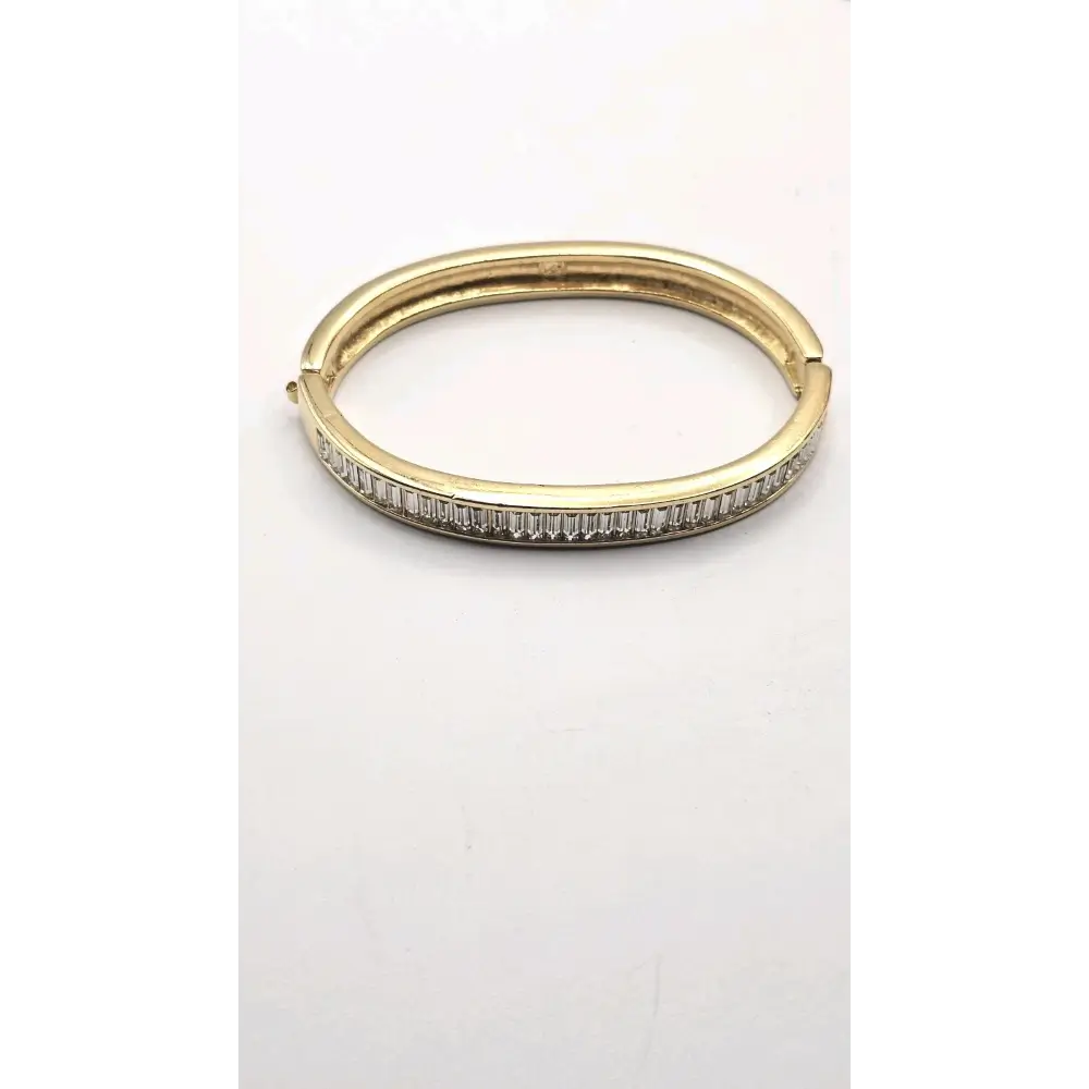 Gold Bangle with diamond accents