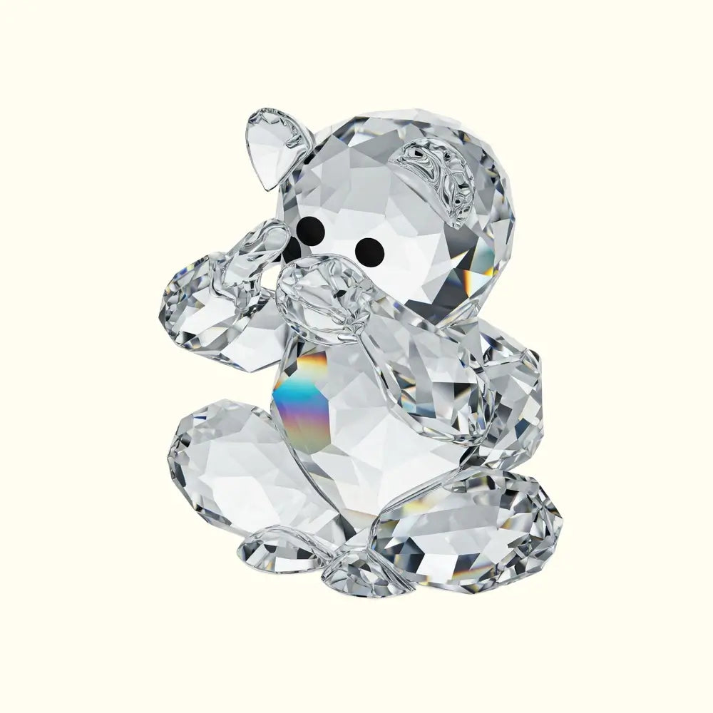 Crystal bear figurine on a white background