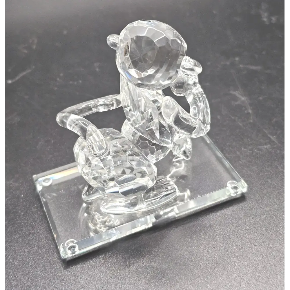 Clear crystal monkey figurine