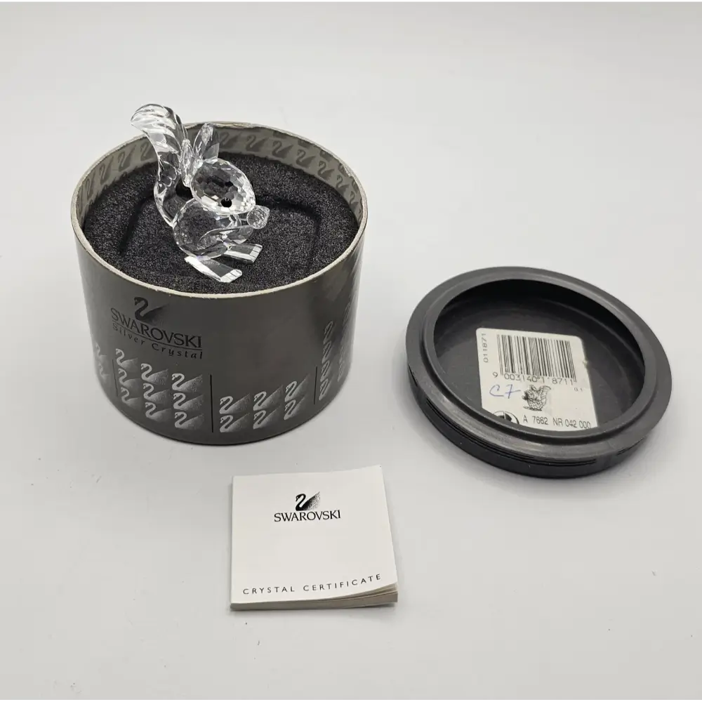Swarovski crystal ornament in packaging with certificate