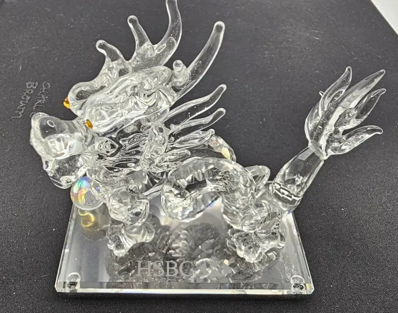 Clear dragon figurine