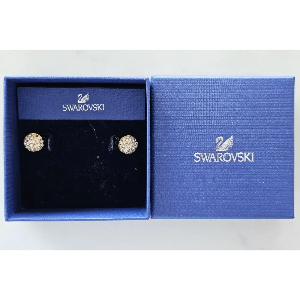 Swarovski earrings in a blue box