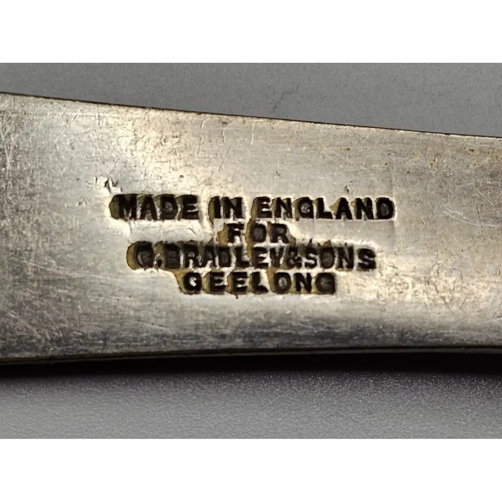 Metal object with 'Made in England for G.