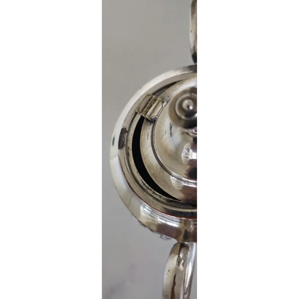 Close-up of a silver door handle