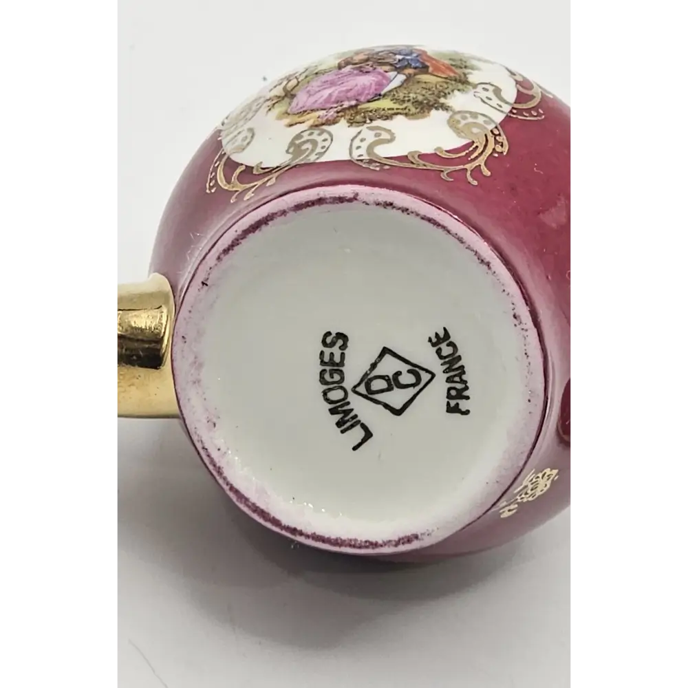 Decorative ceramic item with 'Limoges France' marking on a white background