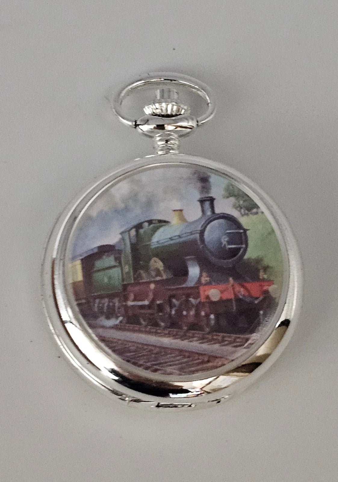 Pocket watch with a train design