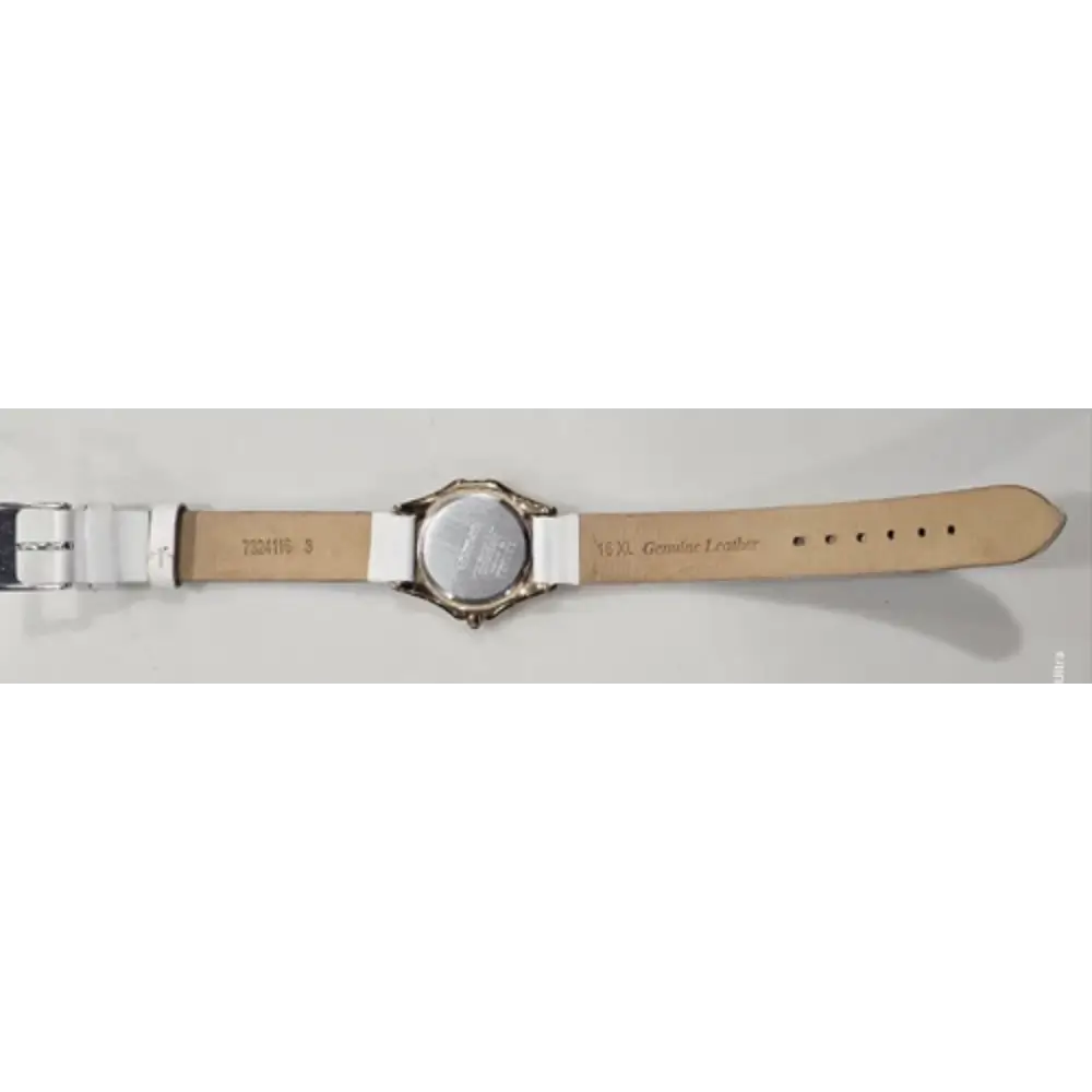 Watch with a beige leather strap