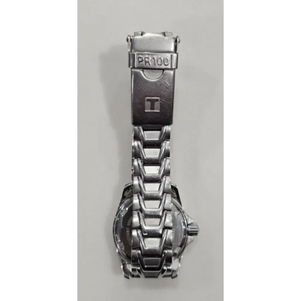 Silver watch with a detailed band
