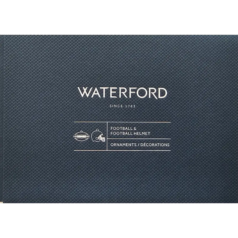 Waterford Golden Christmas Football Set: Helmet & Ball Ornament