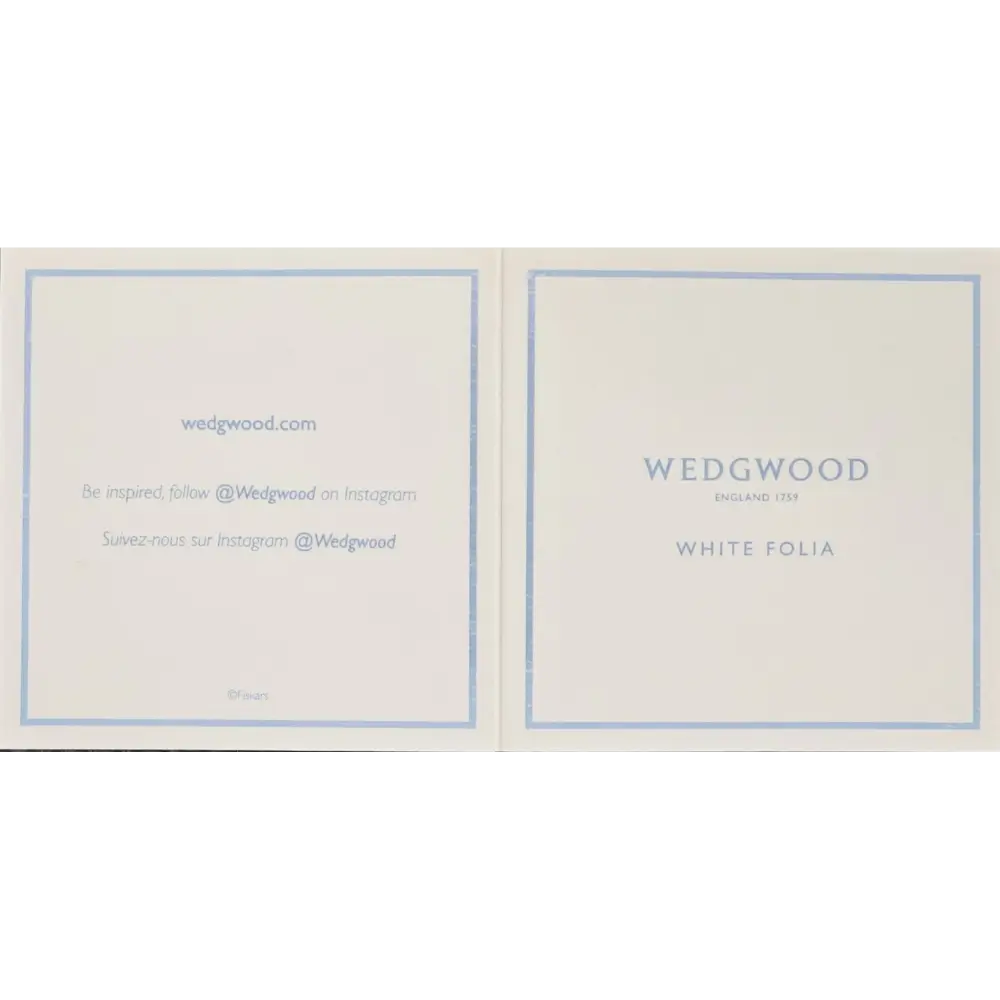 Open card with 'Wedgwood' branding on a white background