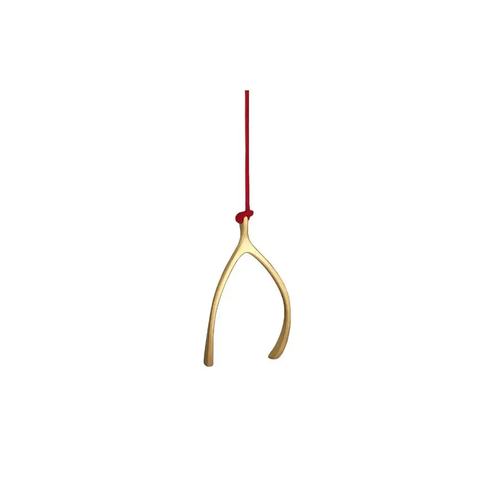 Gold wishbone ornament