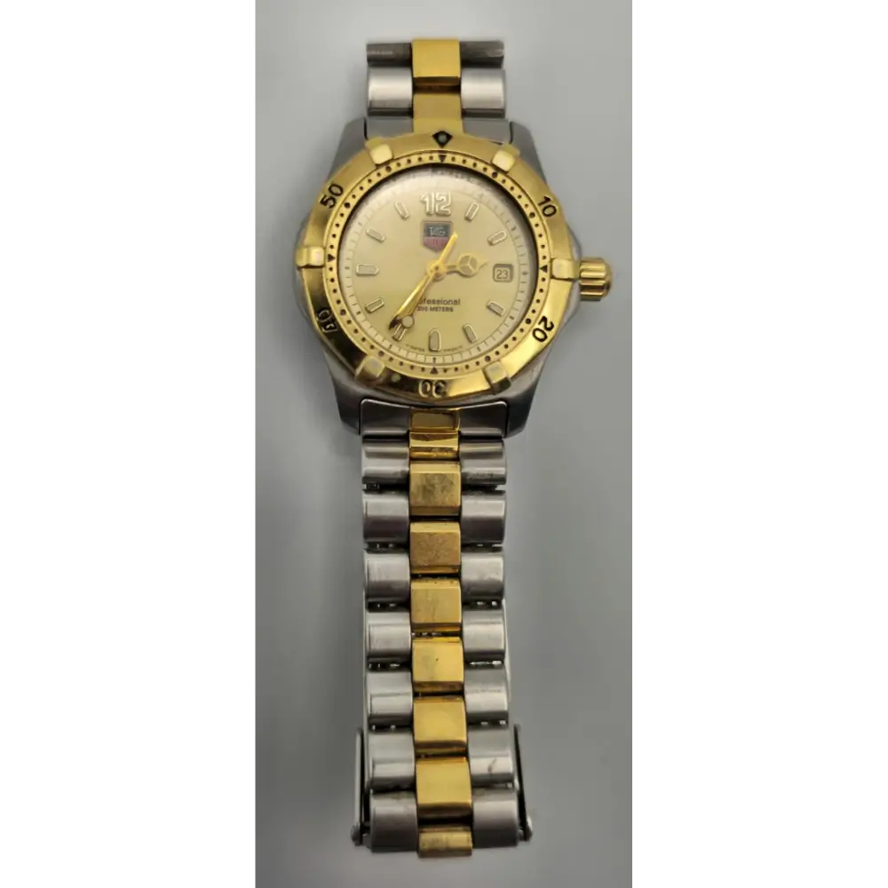 Two-tone silver and gold watch
