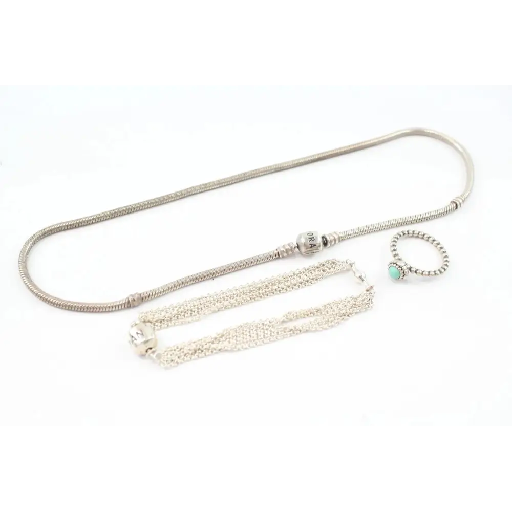 Silver necklace with a matching bracelet