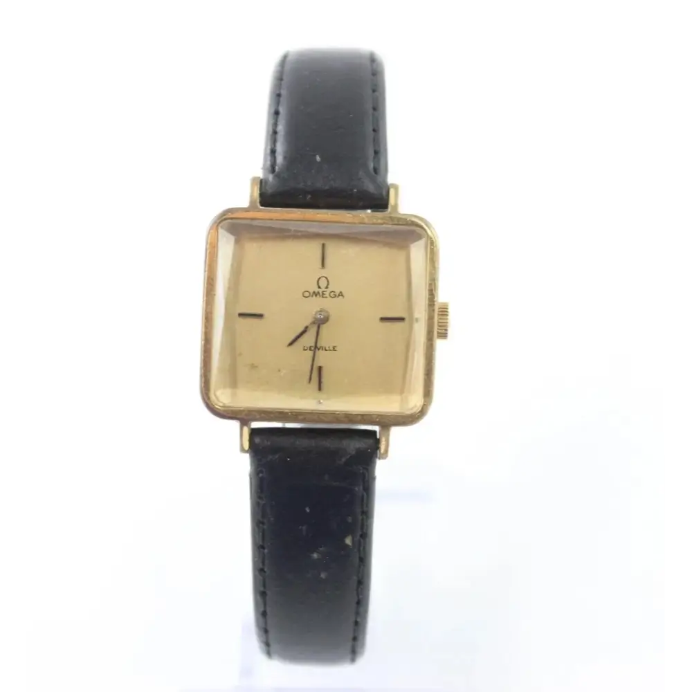 Vintage Omega watch with black strap