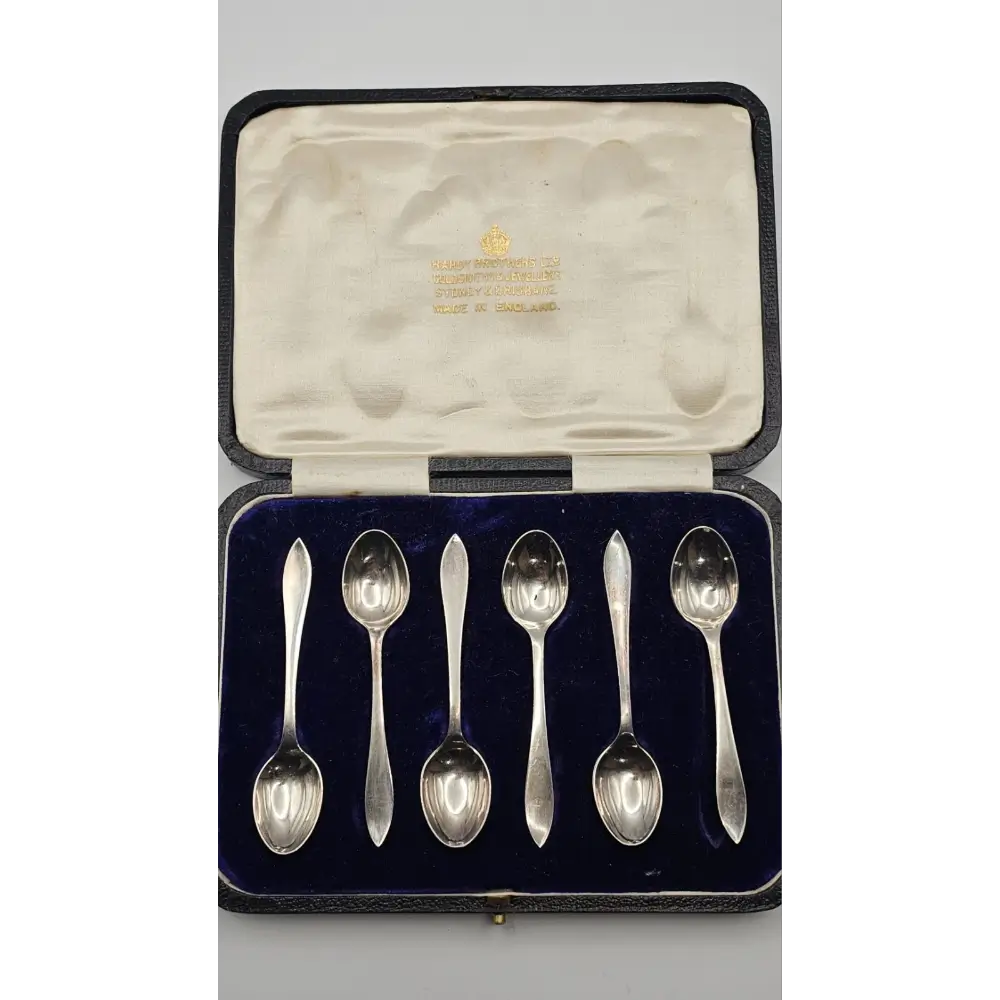 Hardy Bros silver-plated tea spoons set of 6 collectible antique