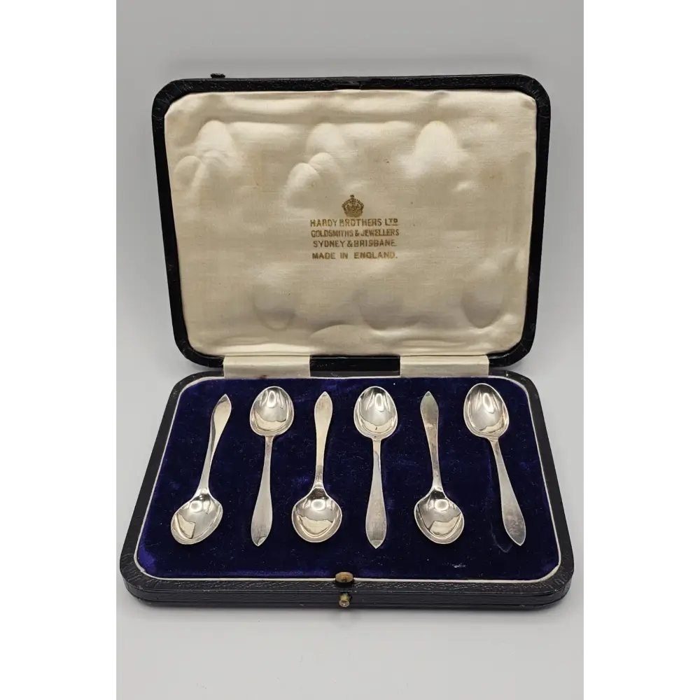 Hardy Bros Australian silver-plated tea cutlery set detailed design