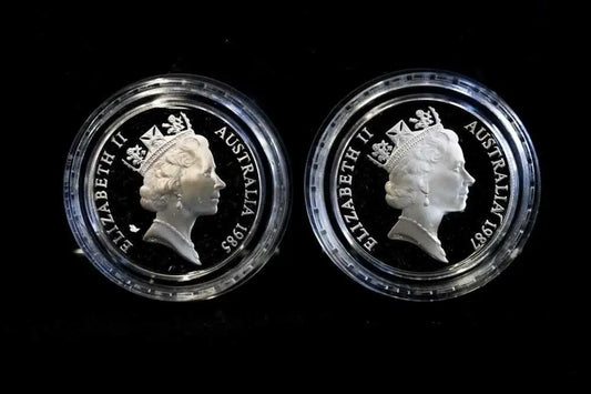 Two $10 State Series proof coins – 1985 Victoria and 1987 NSW, sterling silver | Koalaehub