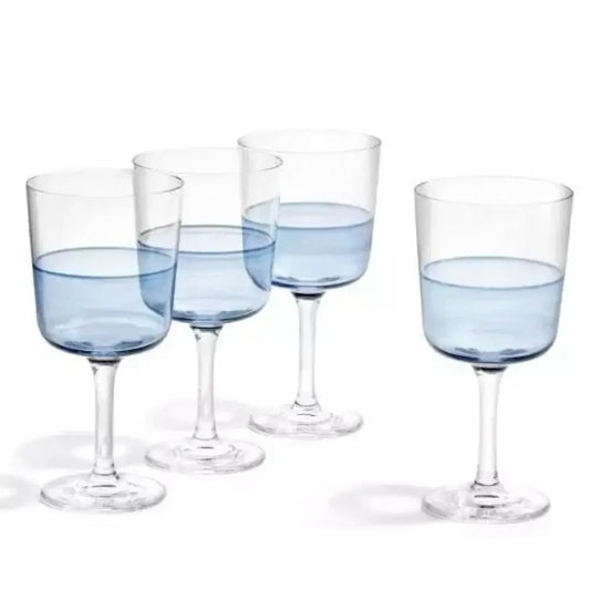 set of four wine glasses