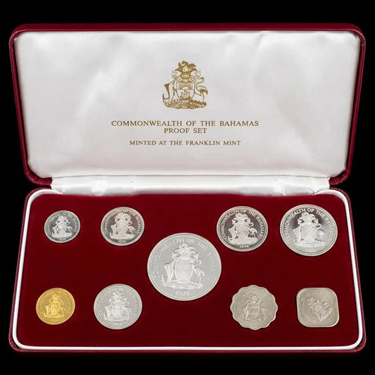 1974 Commonwealth of the Bahamas 9-Coin Proof Set – Franklin Mint