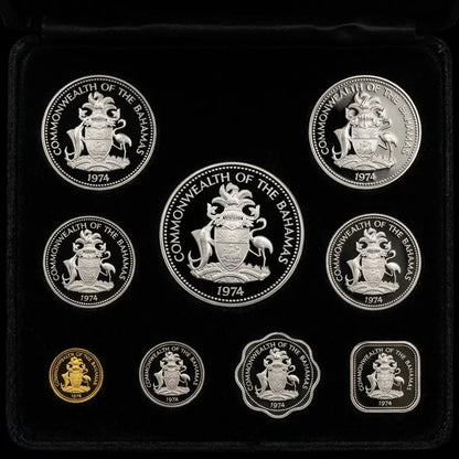 1974 Commonwealth of the Bahamas 9-Coin Proof Set – Franklin Mint