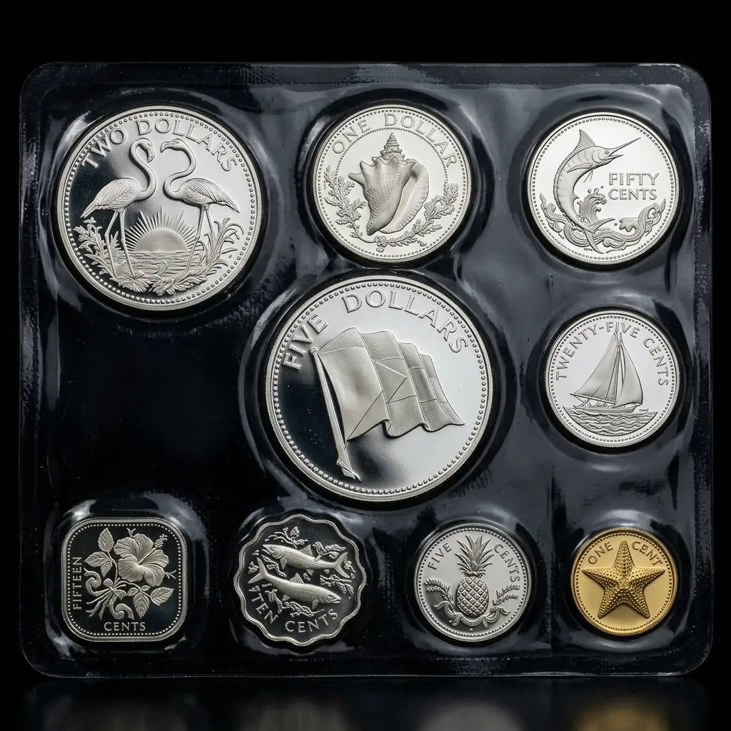 1974 Commonwealth of the Bahamas 9-Coin Proof Set – Franklin Mint