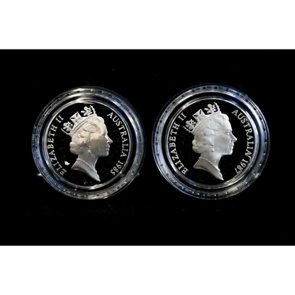 1985 Victoria & 1987 NSW State Series $10 Proof Silver Coins – Set of Two (2x20g) from our Vintage British Coins & Commemorative Sets Australia collection