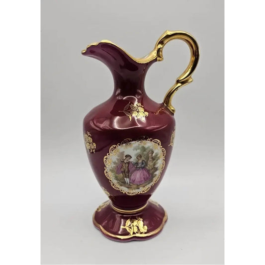 Decorative pitcher with gold accents