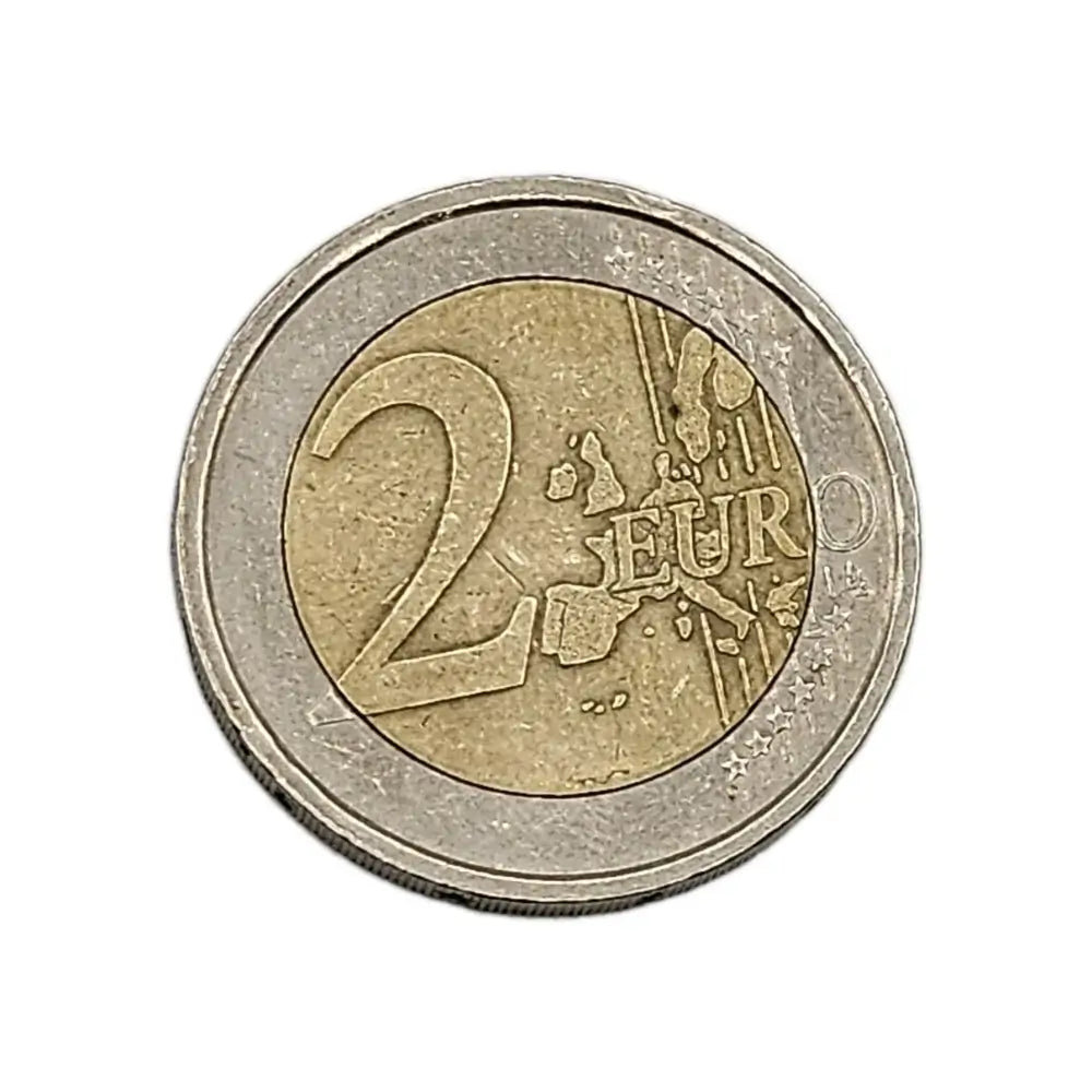 Two euro coin on a white background