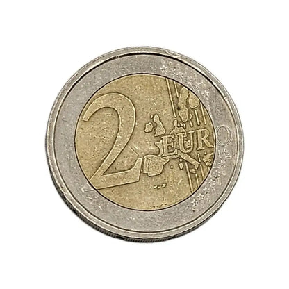 Two euro coin on a white background