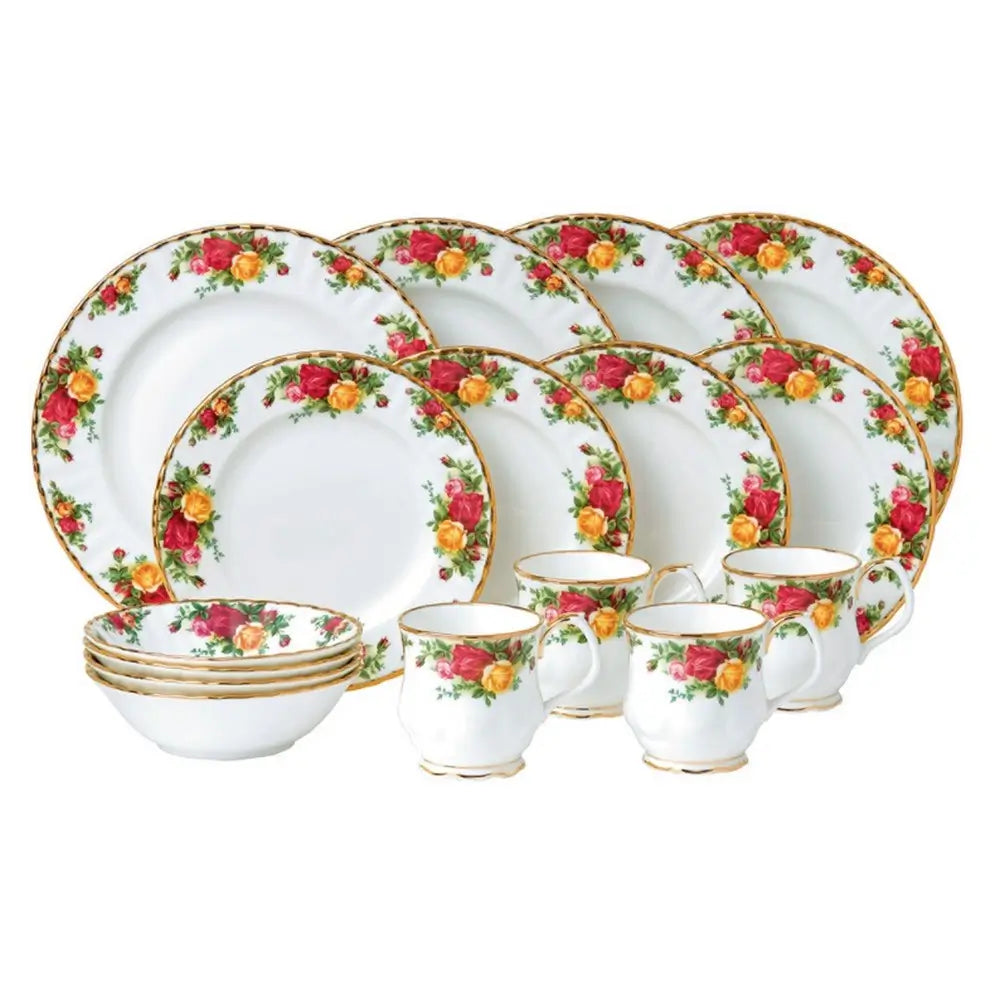 Royal Albert Country Rose Chintz 16 Piece Dinner Set from our kitchen & tableware collection
