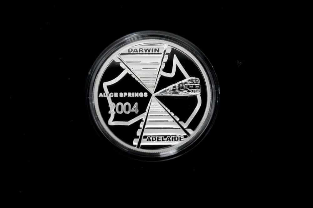 2004 Adelaide to Darwin Railway $5 Silver Proof Coin 1 oz
