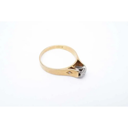 18ct Yellow Gold Diamond Ring - Classic Vintage Solitaire Design
