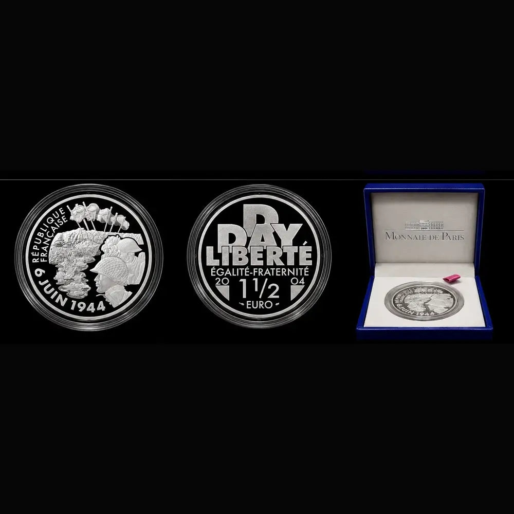 2004 60th Anniversary of D-Day 1.5€ Silver Proof Coin