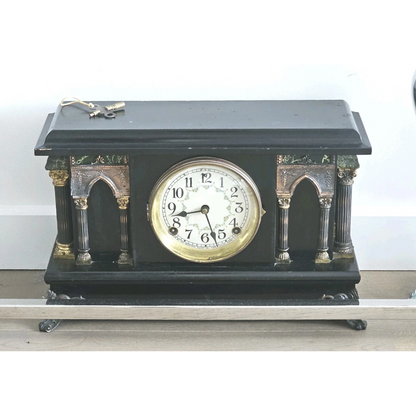 Antique Early 1900s Sessions Mantel Clock Front View