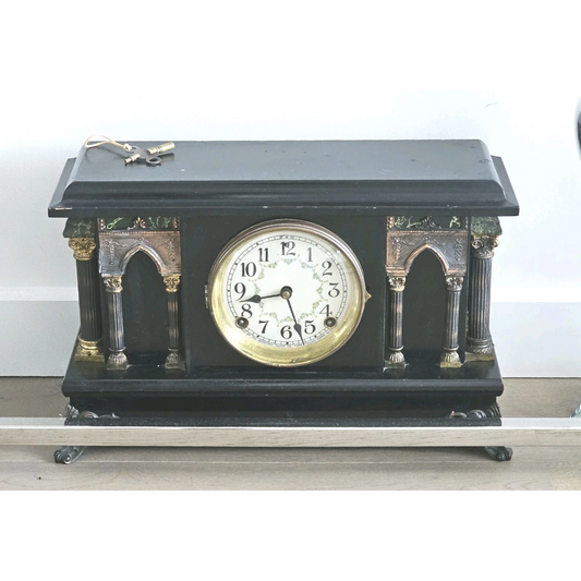 Antique Early 1900s Sessions Mantel Clock Front View