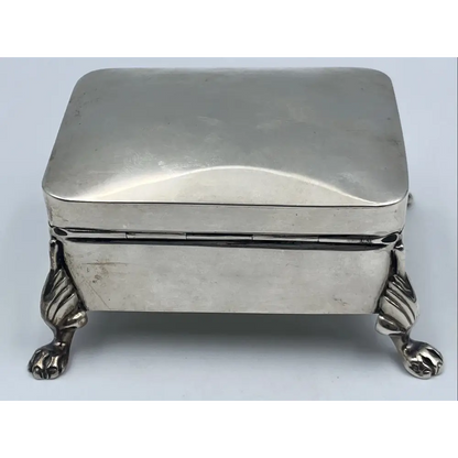 Antique silver trinket box from Edwardian era by Hazlewood