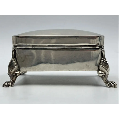 Silver jewelry box with paw feet 