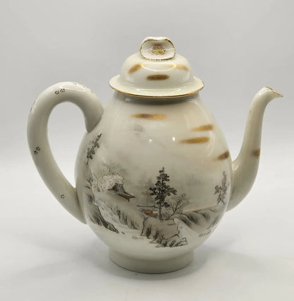 Antique Japanese Porcelain Tea Set 21 Piece, Geisha Scenes with Gold Trim