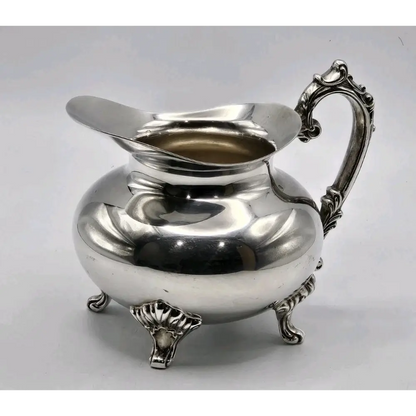 Full set of 5-piece antique silver plated tea and coffee service