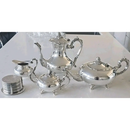 Elegant 5-piece silver plated tea and coffee set for serving
