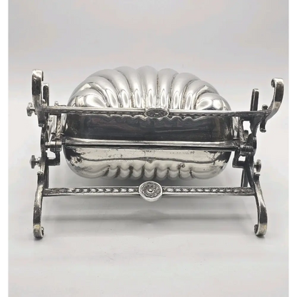 Antique Victorian Silver-Plated Roll-Over Serving Dish Botton View