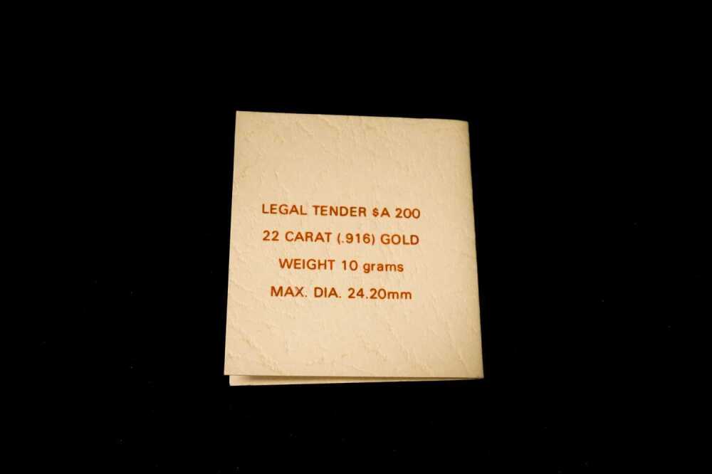 Australian $200 1987 Gold Proof Coin 10 g, Royal Australian Mint