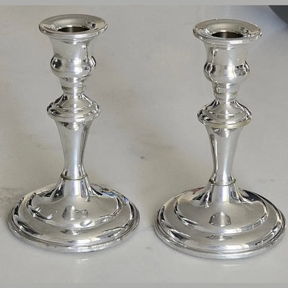 Vintage Birks Pewter Weighted Candlesticks Pair