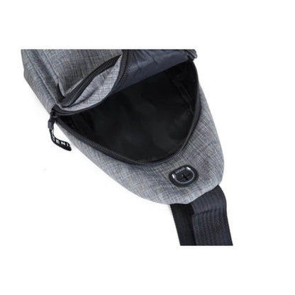 Gray cross body bag
