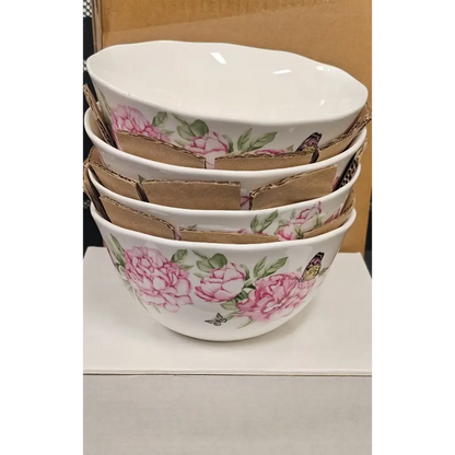 Elegant Royal Albert porcelain bowls with Friendship Roses pattern