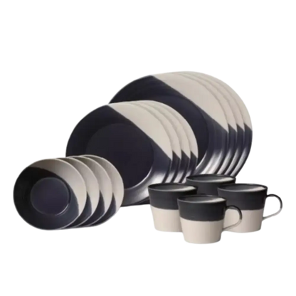 Set of Dark Blue ceramic dinnerware 