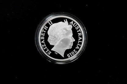 2015 $5 silver proof coin obverse – Queen Elizabeth II portrait | Koalaehub