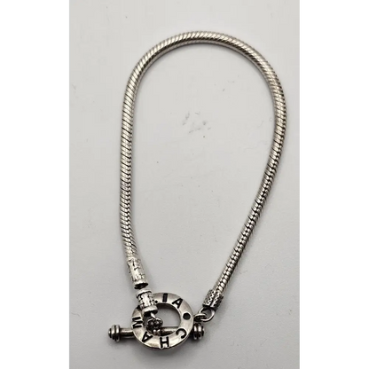 Silver snake chain necklace with a clasp 