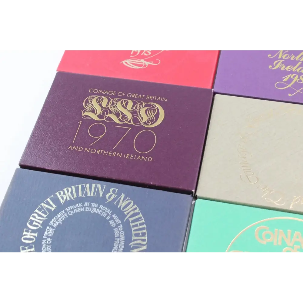 Detailed designs of coins from Royal Mint mixed-year sets