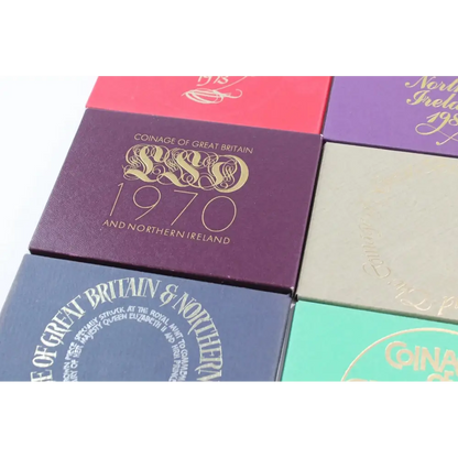 Detailed designs of coins from Royal Mint mixed-year sets